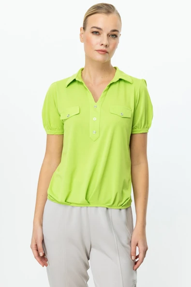 On Süs Düğmeli Bluz - 5