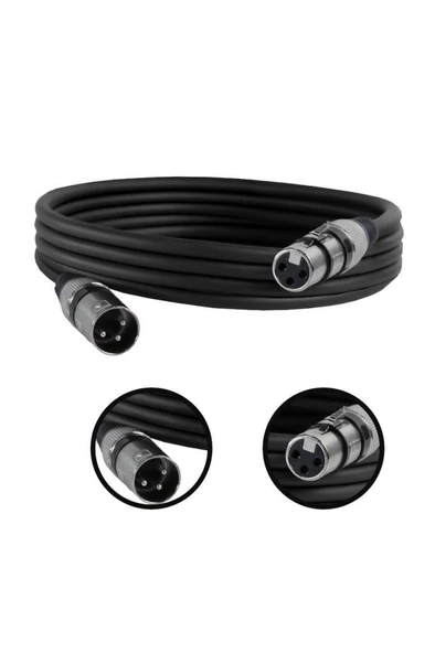 Midex MXL-3M-BK Kaliteli XLR TO XLR 3 mt. Mikrofon Kablosu ürün görseli