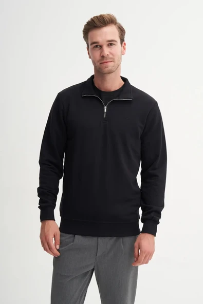 Cazador Regular Fit Dik Yaka Mevsimlik 3 İplik Sweatshirt-53470 - Resim 2