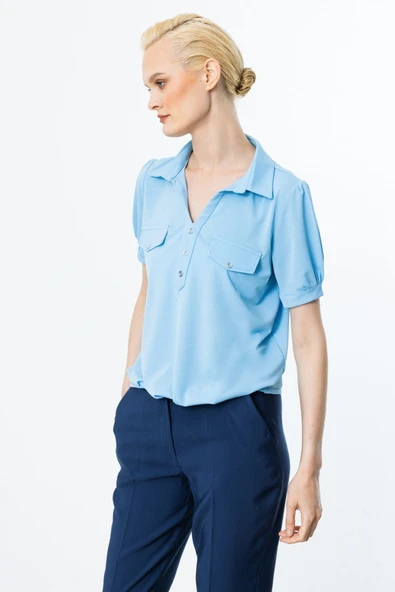 On Süs Düğmeli Bluz - 2