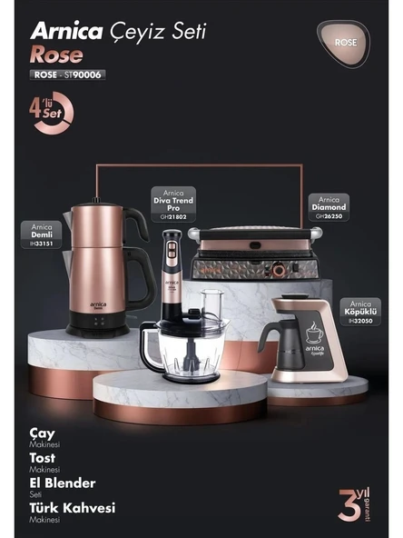 Arnica ST90006 4'lü Rose Elektronik Çeyiz Seti
