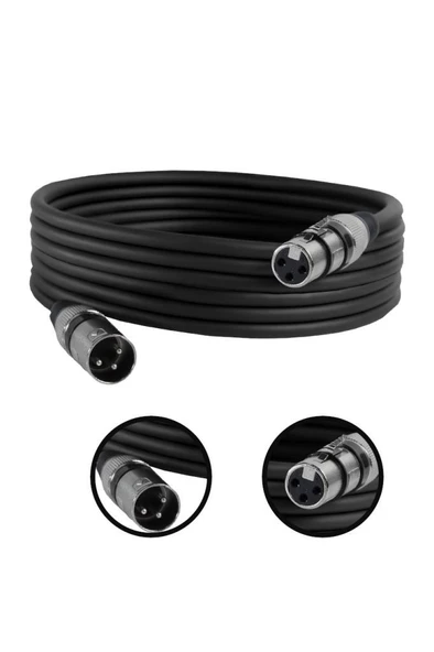 Midex MXL-5M-BK Kaliteli XLR TO XLR 5 mt. Mikrofon Kablosu ürün görseli