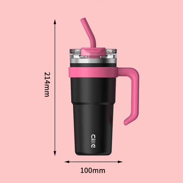 Dodge Trekking Çelik Termos Mug 750Ml Siyah - Resim 2