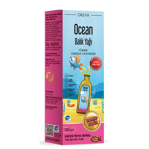 Ocean Balık Yağı Karışık Meyve Aromalı 150 Ml ürün görseli