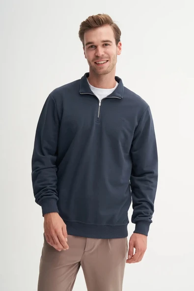 Cazador Regular Fit Dik Yaka Mevsimlik 3 İplik Sweatshirt-53470 - Resim 2