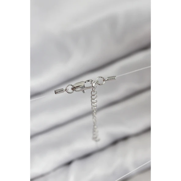 Misineli Kalp Model Gümüş Renk Hayalet Kolye - 2