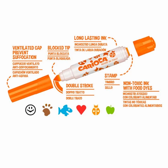 Carioca Stamperello Yıkanabilir Keçeli Boya Kalemi 6'Lı - 3