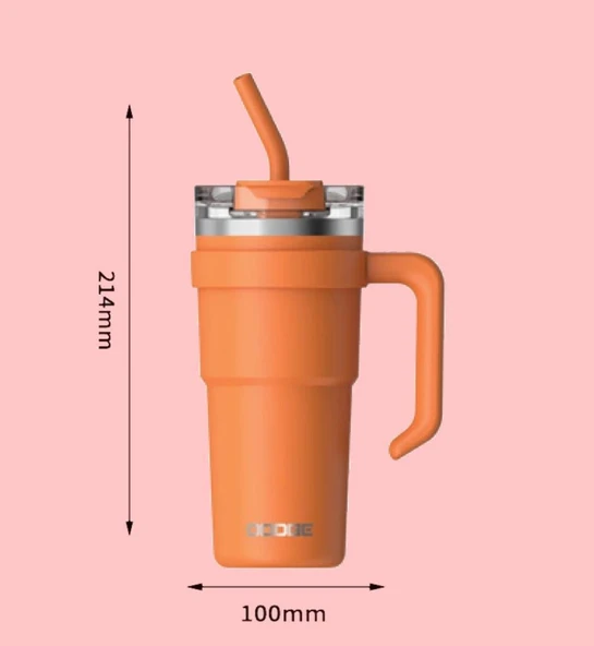 Dodge Trekking Çelik Termos Mug 750Ml Turuncu - Resim 2