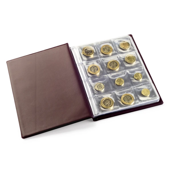 Teksöz-C6-B-coins Para Albümü 120 Adetlik Bordo Renkli 150 X190 mm.