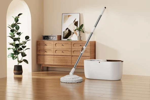 VICHY Mop Sap Seti  (Ayarlanabilir Alüminyum Sap-Plastik Mop Başlığı,Mikrofiber Bez)  3lü Set VCH-6682 - Resim 2