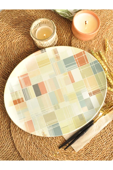 Dekor Dijital Mix Kayık Servis Tabağı 27x32 ürün görseli 1