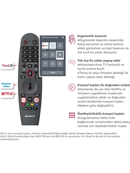 Sunny SN55FMN252 4K Ultra HD 55" 140 Ekran Uydu Alıcılı webOS Smart LED TV - 4