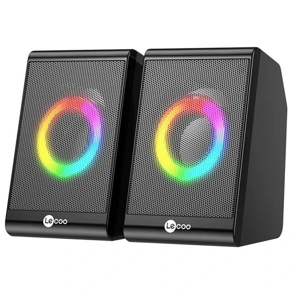 Lecoo DS100 Rgb Aydınlatmalı Kablolu Stereo Siyah 6 W Soundbar 1+1 Masaüstü Hoparlör - 1
