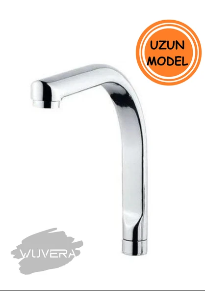 Wuvera Krom Lavabo/Mutfak Bataryası Borusu – Yandan Aplik Borulu, Dayanıklı ve Estetik Tasarım UZUN TİP ürün görseli
