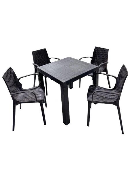 Mandella Elit Rattan 80x80 Nirvana Koltuk Masa Takımı Kahverengi ürün görseli