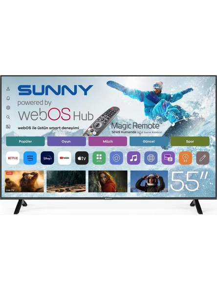 Sunny SN55FMN252 4K Ultra HD 55" 140 Ekran Uydu Alıcılı webOS Smart LED TV