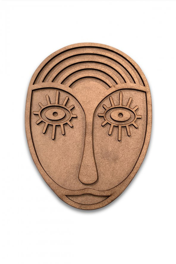 Afrika Maskesi -  50  cm Boyanabilir Ham Mdf Maske - 3