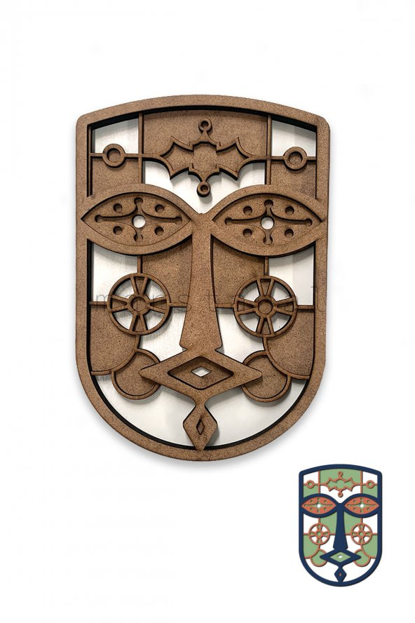Afrika Maskesi -  50 cm Boyanabilir Ham Mdf Maske