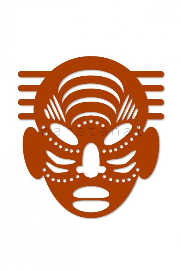Afrika Maskesi - 50 cm Boyanabilir Ham Mdf Maske - 3