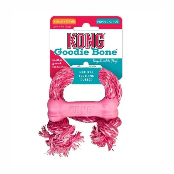 Kong Goodie Bone Kemik Şeklinde Çok Amaçlı İp Sallantılı Yavru Köpek Oyuncağı XS ürün görseli