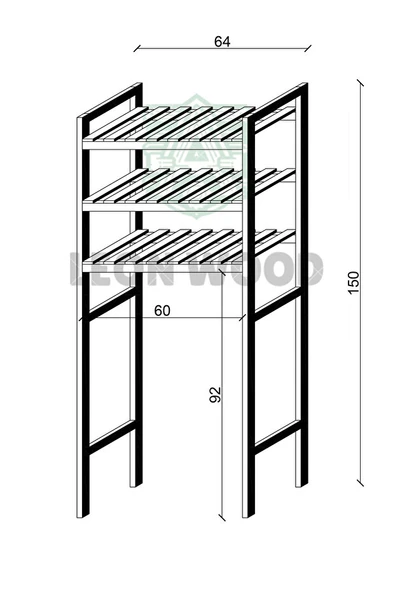 Ahşap Çamaşır Makinesi Üstü 3 Katlı Düzenleyici, Banyo Rafı, Çok Amaçlı Dolap - 3