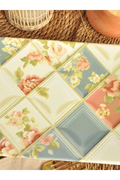 Dekor Dijital Baskı Kayık Servis Tabağı 17x33 cm - Resim 2