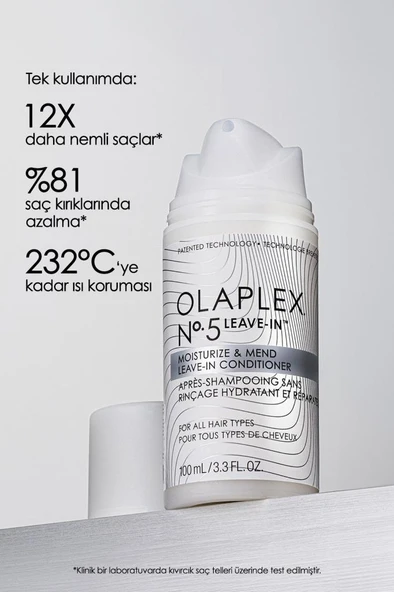 Olaplex Nº.5 Leave-In Moisturize & Mend Conditioner Bağ Güçlendirici Durulanmayan Saç Kremi 100 ml - Resim 5