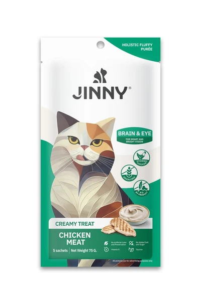 Jinny Creamy Treat Brain Eye Tavuk Etli Kedi Ödülü 5X15GR