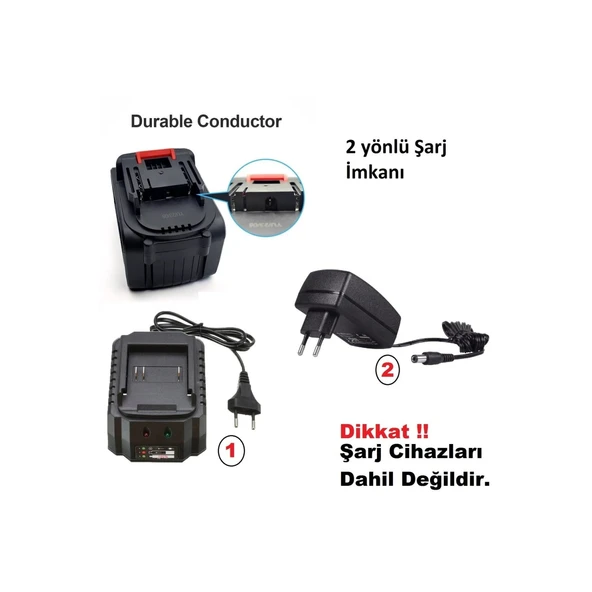 Assur Bn5 Dawreek Haktaş Tüm Akülü Modellere Uyumlu Şarjlı Matkap/Taşlama Yedek Batarya 10 Pili - 8