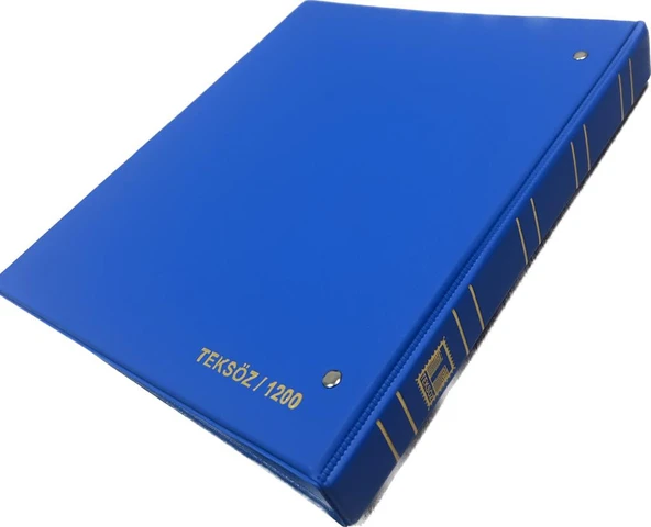 Teksöz-1200-M-Standart Albüm Para-10 Adet 3 Bölmeli Şeffaf Sayfasıyla- Sırt Kalınlığı 3cm Mavi Renk - 4