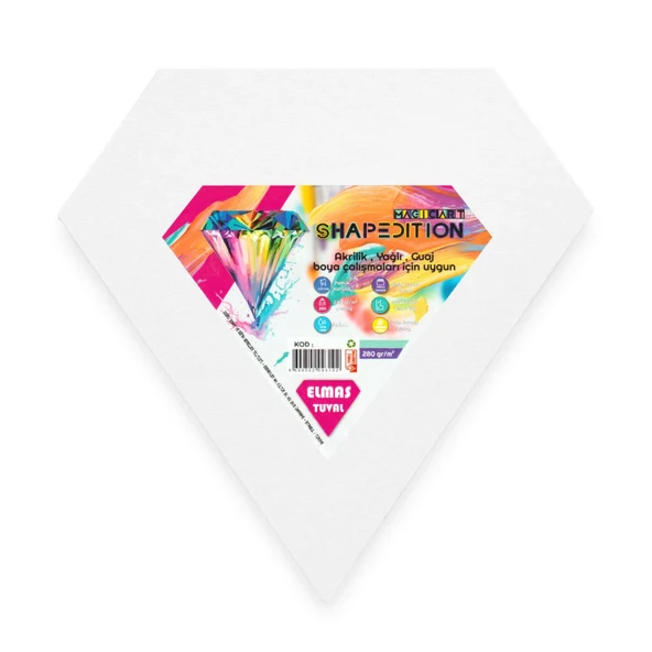 Supertrend Shapedition Elmas Şekilli Tuval 23x23 cm. - 1