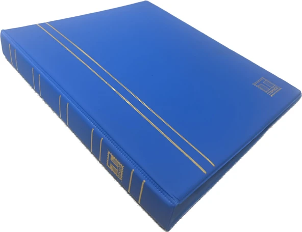 Teksöz-1200-M-Standart Albüm Para-10 Adet 3 Bölmeli Şeffaf Sayfasıyla- Sırt Kalınlığı 3cm Mavi Renk