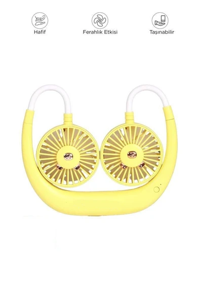 Eller Serbest Boyuna Asılabilir Şarjlı 3 Kademeli Vantilatör Klima Soğutucu Fan