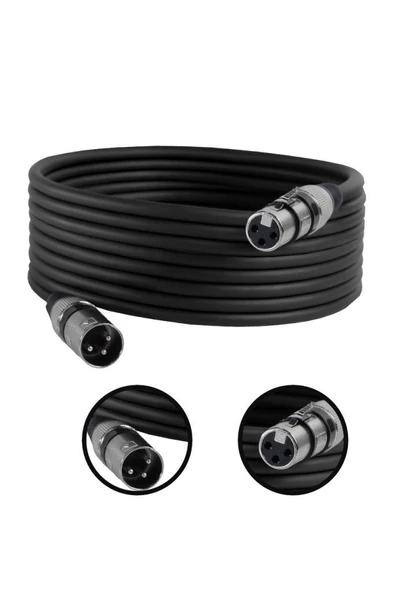 Midex MXL-10M-BK Kaliteli XLR TO XLR 10 mt. Mikrofon Kablosu ürün görseli