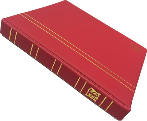 Teksöz-1300-K-Standart Albüm Para-20 Adet 3 Bölmeli Şeffaf Sayfalı- Sırt Kalınlığı 5cm Kırmızı Renk