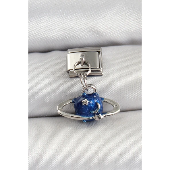 316L Çelik Sallantılı Satürn Model Gümüş Renk Nomination Charm