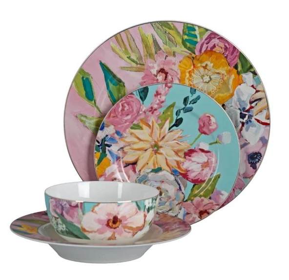 Lucky Art Peony Bone 24 Parça 6 Kişilik Yemek Takımı LYBA 065 - 2