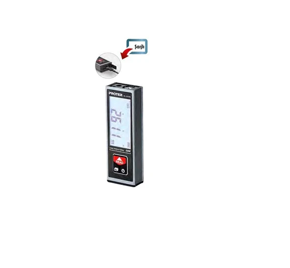 PROTER PL 55 RS 50 MT. LAZER METRE 3.7 V 0.85 AH LİON PİL (KIRMIZI LAZER ŞARJLI)