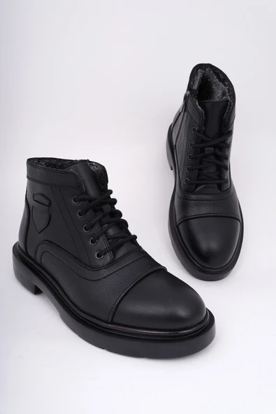 Muggo GUSTA Bağcıklı Fermuarlı İçi Kürklü Erkek Kışlık Bot - 11