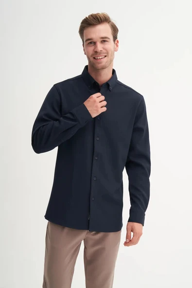 Cazador Regular Fit Viskon Karışımlı Premium Gömlek-23145 - Resim 2