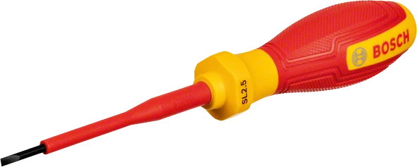 BOSCH Profesyonel İzoleli 1000 Volt 2.5 x 75 mm Düz Tornavida (1600A02NC0) ürün görseli