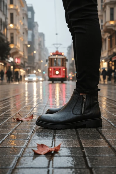 Muggo LUXOR Hakiki Deri Fermuarlı Erkek Kışlık Bot - 9