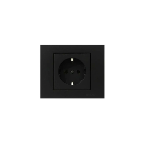 Ovivo Grano Siyah Topraklı Priz 9'lu Paket (çerçeve Dahil)