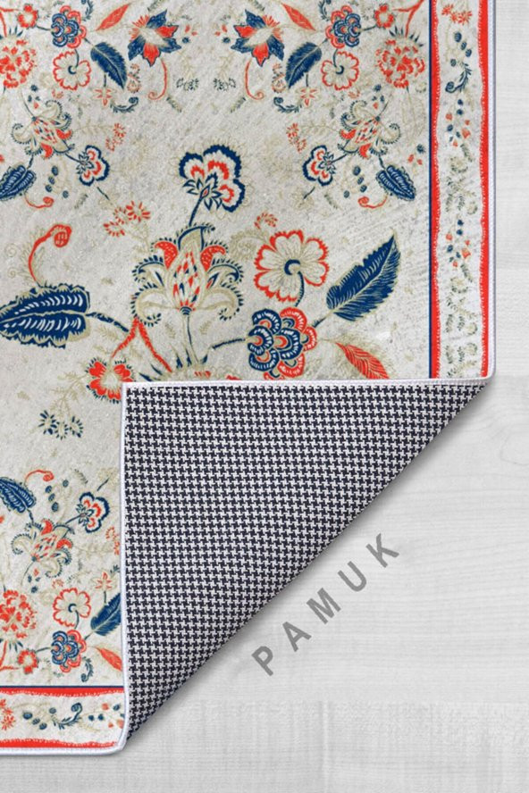 elleser Dekoratif Yıkanabilir Kaymaz Pamuk Tabanlı Yazlık Kilim Salon Halısı - 3