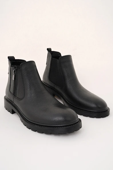 Muggo LUXOR Hakiki Deri Fermuarlı Erkek Kışlık Bot - 11