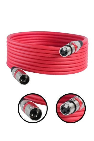 Midex MXL-10M-RD Kaliteli XLR TO XLR 10 mt. Mikrofon Kablosu ürün görseli
