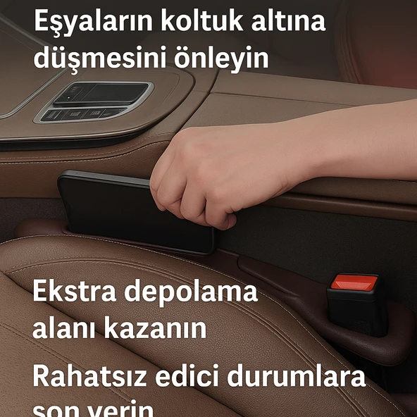 Araba Koltuğu Boşluk Doldurucu - Arabalar, SUV'ler ve Kamyonetler için 2'li Evrensel Düzenleyici - 6