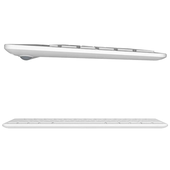 Lenovo Lecoo BK100 Bluetooth V3.0 Çoklu Cihaz Uyumlu Şarj Edilebilir Kablosuz Beyaz Türkçe Q Klavye - 3