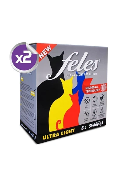 Ada Petshop Feles Natural Tozsuz Karbonlu Kedi Kumu 8 Litre 2 Adet - Resim 2