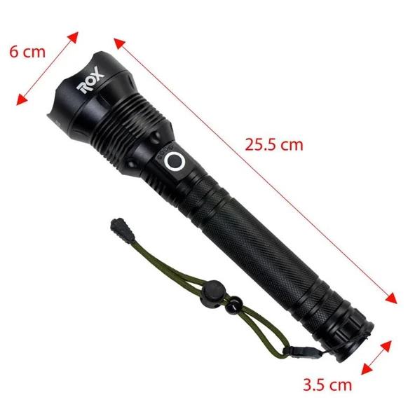 Rox 0212 Şarjlı Led El Feneri 2000 Lümen - Resim 3
